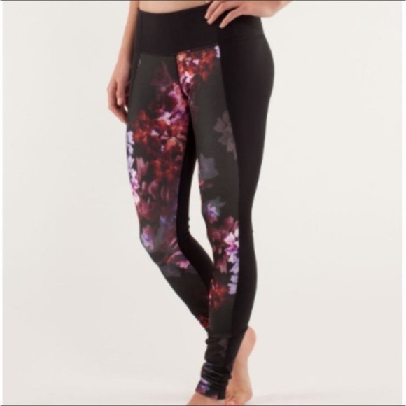 Lululemon Wunder Under Pant *Color Blocked Spring Has Sprung Multi / Black - Picture 2 of 6